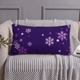 thumbnail image 6 of Disketp Crystal Purple Snowflake Pillowcase, Queen Size Pillow Cases for Bedroom,Office,Sofa, Pillow Cover with Envelope Closure - 20x36in, 6 of 7