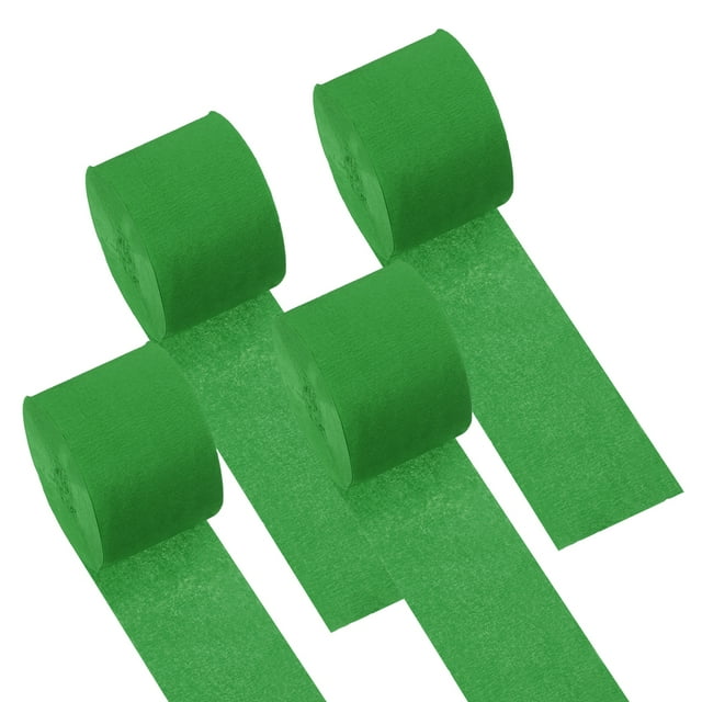 Unique Bargains 1.8 Inch Crepe Paper Streamer, 4 Roll 328ft Soft Paper Streamer Crepe Paper Sheet, Dark Green