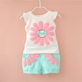 thumbnail image 2 of Paguaki Toddler Baby Girls Summer Clothes 6 12 18 Months 2T 3T 4T 5T Girls Outfits Tractor Letter Print Sleeveless Tank Tops Elastic Waist Solid Shorts Sets, 2 of 5