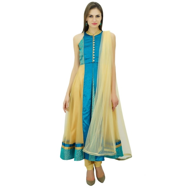 Atasi Robe Salwaar Kameez Longue Évasée en Blooywood pour Femmes avec Dupatta