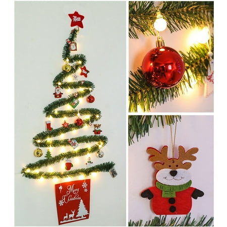

Christmas Decorations Savings Clearance 2022! TAGOLD Christmas Decorations Green Rattan Wall Tree DIY Illuminated Christmas Pendant Tree Glass Door And Window Pendant