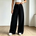 thumbnail image 3 of Gytharion Women's Loose Streetwear Sweatpants Draped Wide Leg Floor Length Joggers with Pockets Solid Color Elastic Waist Pleated Track Pants, 3 of 5