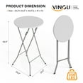 thumbnail image 4 of Ktaxon 23.5" Round  Folding Bar Table, High Top HDPE Matrial Table for Indoor Outdoor Party Restaurants Wedding Commercial Event, Whtie, 4 of 8