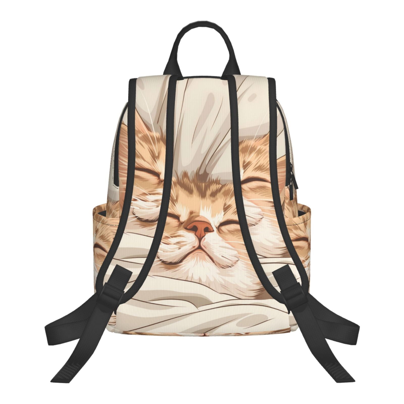 Hirioo Sleeping Cat In Blanket for Lightweight Backpack, Durable and Comfortable, Ideal for Travel, School, Hiking, and Everyday Use