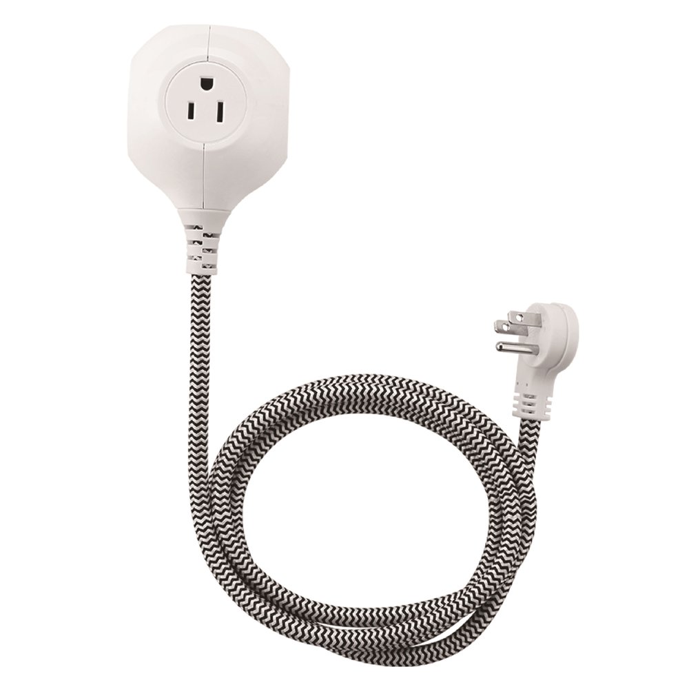 Link2Home Power Globe, 5ft Extension Cord, 3 Outlets Power Strip, 2 USB Ports, 2.4A USB, Braided