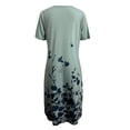 thumbnail image 4 of Robes Soleil Femmes Été Décontracté Manches Courtes Tunique Chemise Midi Robes d'Été pour Femmes Imprimé Marguerites Robe Grande Taille pour Femmes Col Robe de Collation des Grades, 4 of 5