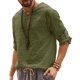 thumbnail image 2 of Camisas Casuales de Tendencia Con Botones Para Hombres Camisas de Lino Y Algodón Camisas de Manga Larga Odeerbi  ODB-6, 2 of 8