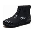 thumbnail image 4 of Women's Lightweight Short Ankle Rain Boots Waterproof Smooth Round Toe Anti Slip Textured Outsole Neutral Shades for Mild Rainy Errands Casual Outdoor Walks Black 37, 4 of 9
