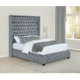 thumbnail image 3 of Coaster Rocori Wingback Upholstered Tufted Velvet Eastern King Bed in Gray, 3 of 5