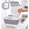 thumbnail image 4 of NexTone 9L (2.4Gal) Dish Basin Collapsible with Drain Plug Carry Handles,Kitchen Storage Tray Dish Wash Basin, Portable Dish Tub, Foldable Dishpan for Camping,RV,Gray, 4 of 7