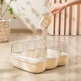 thumbnail image 3 of Semi-Closed Litter Tray, Open Cat Litter Boxes, Extra Large Anti-Splash Cat Litter Tray with Clear Flap and Litter Sifting Scoop, 3 of 7