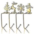 thumbnail image 1 of Soporte para calcetines navideños JINMJMXG juego de 4 ganchos decorativos dorado, 1 of 4