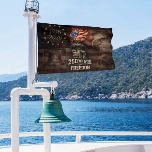 USA 250th Anniversary Flag Double-Sided 6x4 Ft American Independence 1776–2026 Celebration Flag 250 Years Birthday Patriotic Banner for Indoor Outdoor Decor