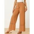thumbnail image 2 of Unique Bargains Women's Loose Drawstring Wide Leg Palazzo Trousers M Dusty Orange, 2 of 6
