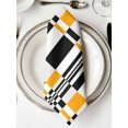 thumbnail image 2 of nqOlkjepod Orange Black Geometric Cloth Napkins Set of 6 Reusable Dinner Napkins, Abstract Art Modern Check Plaid Cocktail Napkin Washable Table Napkins for Wedding/Holiday Party/Baby Shower 20"x20", 2 of 8