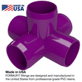thumbnail image 2 of FORMUFIT PVC Fitting, 5-Way Cross Side Outlet, Furniture Grade, 1-1/4" Size, Purple, 4-Pack (F1145WC-PU-4), 2 of 7