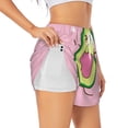 thumbnail image 2 of Bixox Women's Cute Avocado pattern 2 in 1 Running Shorts - Lightweight Athletic Workout Gym Yoga Shorts Liner with Pockets - Large, 2 of 7