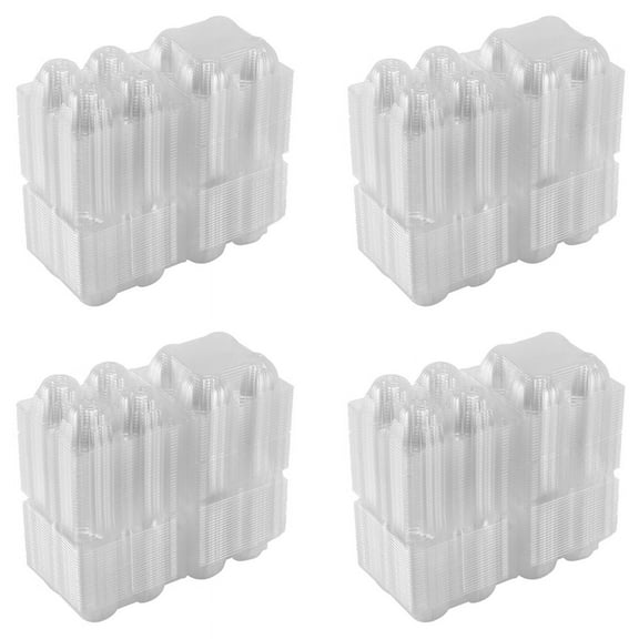 200Pcs Plastic Egg Cartons Bulk Clear Chicken Tray Holder for Family Pasture Farm Business Market- 4 Grids