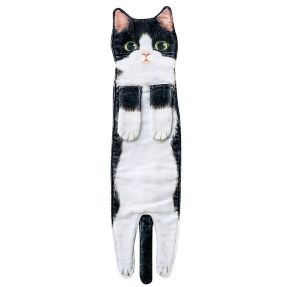 JeashCHAT Cat Funny Hand Towels For Bathroom Kitchen - Cute Decorative Cat Decor Hanging Washcloths Face Towels Super Absorbent Soft- Housewarming Gift For Cat Lovers