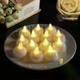 thumbnail image 4 of 1~10PCS Pack Of 6 Flickering Flameless Waterproof Candles Lamp Floating On Water Led Plastic Battery Operated Tea Lights For, 4 of 5