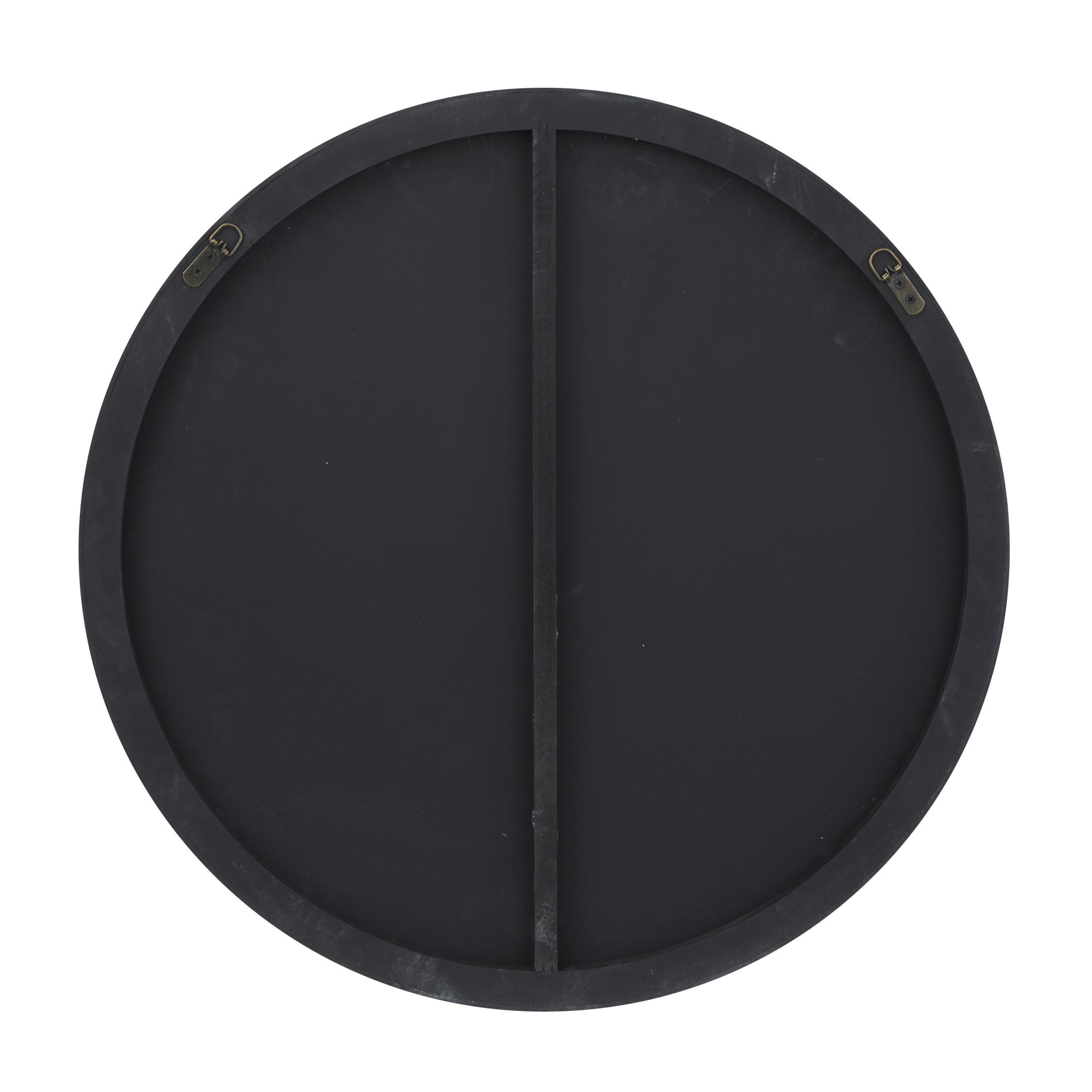 DecMode 30" x 30" Black Wall Mirror with Thin Frame