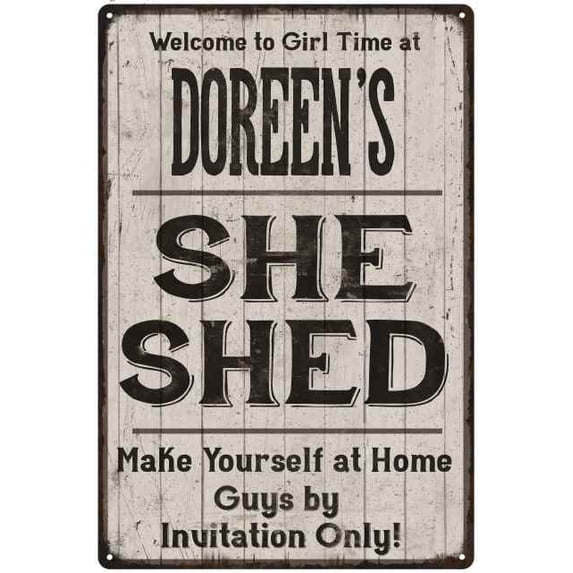 DOREEN'S She Shed Sign Lady Cave Sign Gift 16 x 24 Matte Finish Metal 116240082425