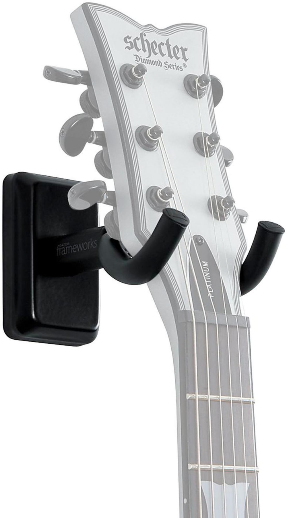 Gator Cases Gfw Gtr Hngrblk Frameworks Wall Mounted Guitar Hanger With Black Mounting Plate