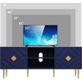 thumbnail image 2 of HLR 63''Modern TV Stand for 65/70/75 inch TV, Entertainment Center with Storage Cabinet, Mid Century Blue TV Stand,Embossed Pattern TV Console, TV Media Console for Living Room, Bedroom, 2 of 6