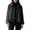 Black, variant on Lapel Button Down Cropped Jacket for Women, Plaid Cuff Detail, Elegant Casual Polyester Outerwear, 1 Piece, S-XXL, Plus Size Friendly