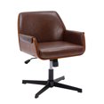 thumbnail image 2 of FOH Silla de Oficina con Madera de Nogal y Base Negra de 4 Puntas, 2 of 8