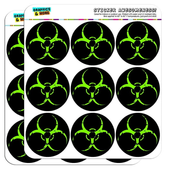 Zombie Outbreak Response Vehicle Biohazard Green 2" Scrapbooking Crafting Stickers
