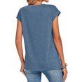 thumbnail image 3 of Womens Tops Summer Casual Cap Sleeve Tshirts Shirts Business Dressy Spring Fashion Trendy Clothes Blue S, 3 of 4
