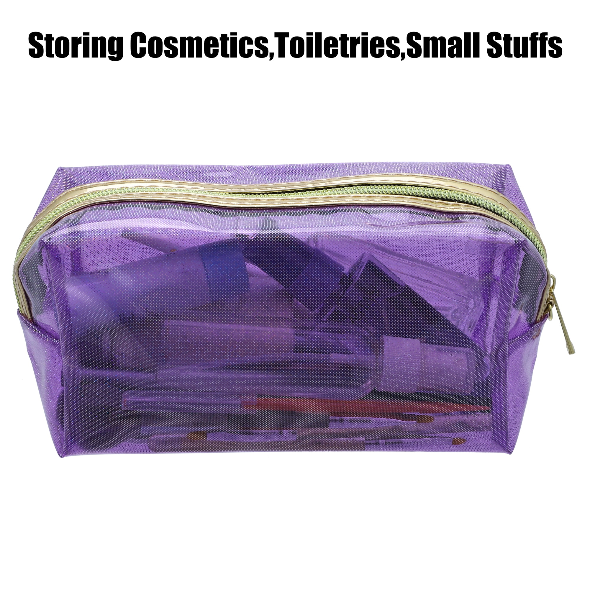 Unique Bargains 1 Pc Durable Travel Waterproof Polyvinyl Chloride Toiletry Bag Purple