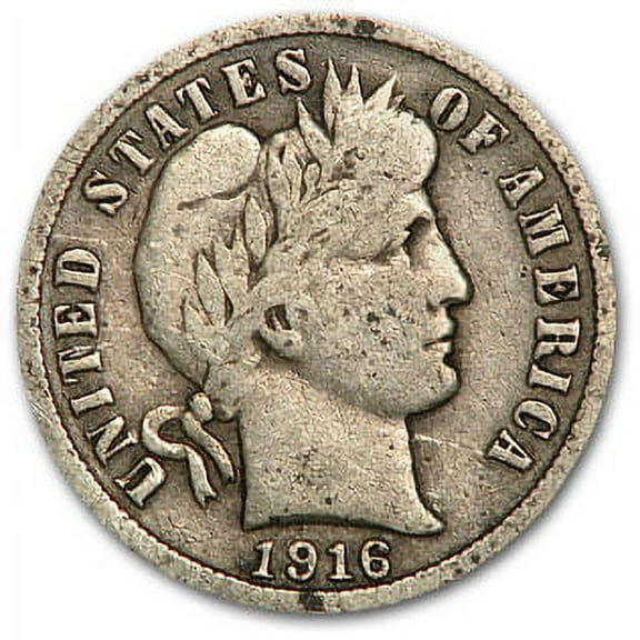 1916 Barber Dime Good/VG