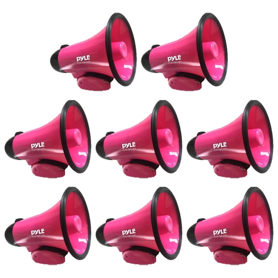 Lot of (8) PMP24PK Compact And Portable Megaphone Speaker with Siren Alarm Mode, Battery Operated