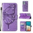 thumbnail image 5 of Allytech For Samsung Galaxy A53 5G Flip Wallet Case,Stylish Diamond Embossed Butterfly PU Leather Shockproof Soft TPU Holder Cover with Hand Strap.For Samsung Galaxy A53 5G,Lightpurple, 5 of 6