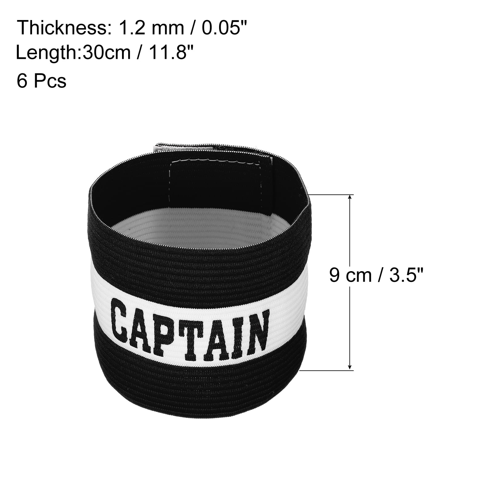 Unique Bargains Elastic Captain's Armband Soccer Training 6 Pack Black