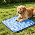 thumbnail image 5 of Extra Large 100×70cm Pressure Activated Gel Pet Cooling Mat, Self Cool Summer Ice Pad No Refrigeration Required, Soft Cloth Portable Sofa Floor Rest Bed for All Cats Small Medium Giant Dogs, 5 of 5