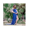 thumbnail image 5 of JustVH Women's Maternity Dress for photography Off Shoulder Split Front Chiffon Gown Maxi Pregnancy Dresses for Photoshoot, 5 of 5