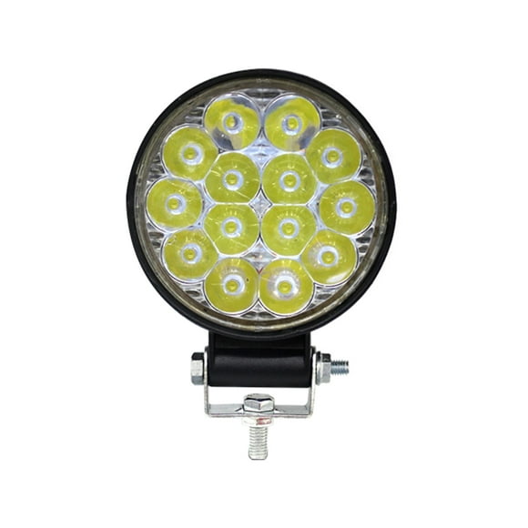 yeacher Compact 14-LED 42W Round Mini Work Light for Vehicles, Black, 10-35V DC, 10.8x8.8x3cm, 151g