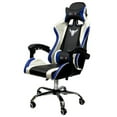 thumbnail image 1 of ViscoLogic Chaise de Jeu Ergonomique de Bureau d'Ordinateur de Course de Hauteur Réglable (Bleu Noir Blanc, 1 of 11