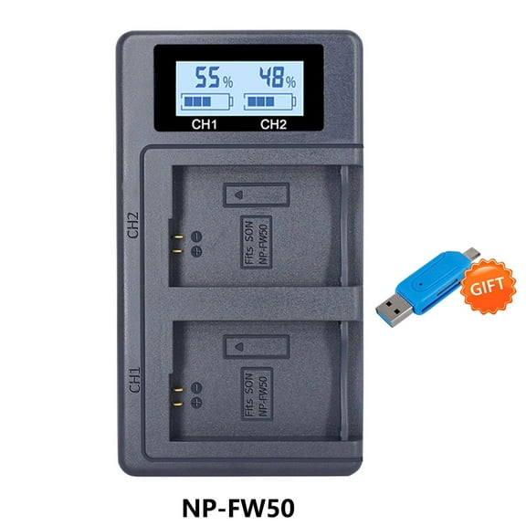 Digital Camera Battery Charger NP-FW50 Camera Battery Charger for A6000, A6500, A6300, ZV-E10 A7II, A7RII, A7SII, A7S, A7S2, A7R, A7R2, A5100, RX10