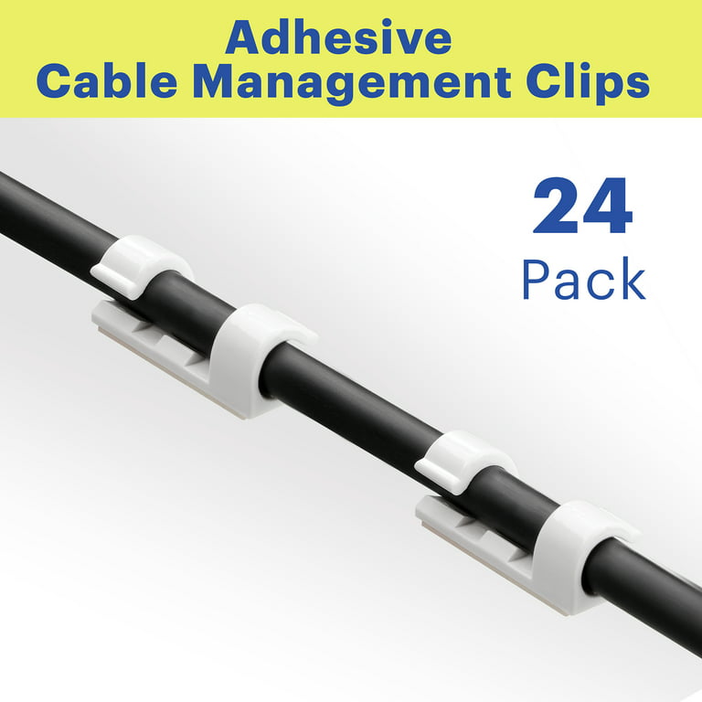 onn. Peel & Stick 3M Adhesive Cable Management Clips, Cord
