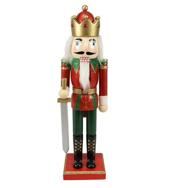 Northlight 14" Roi de Casse-Noisette Scintillant Rouge avec l'Épée Figurine de Table de Noël