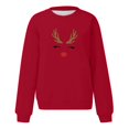 thumbnail image 4 of HNMKIU Hauts pour Femmes Chandails en Molleton de Noël Pulls de Vacances pour Femmes Imprimé Graphique Col Rond Manches Longues, 4 of 4