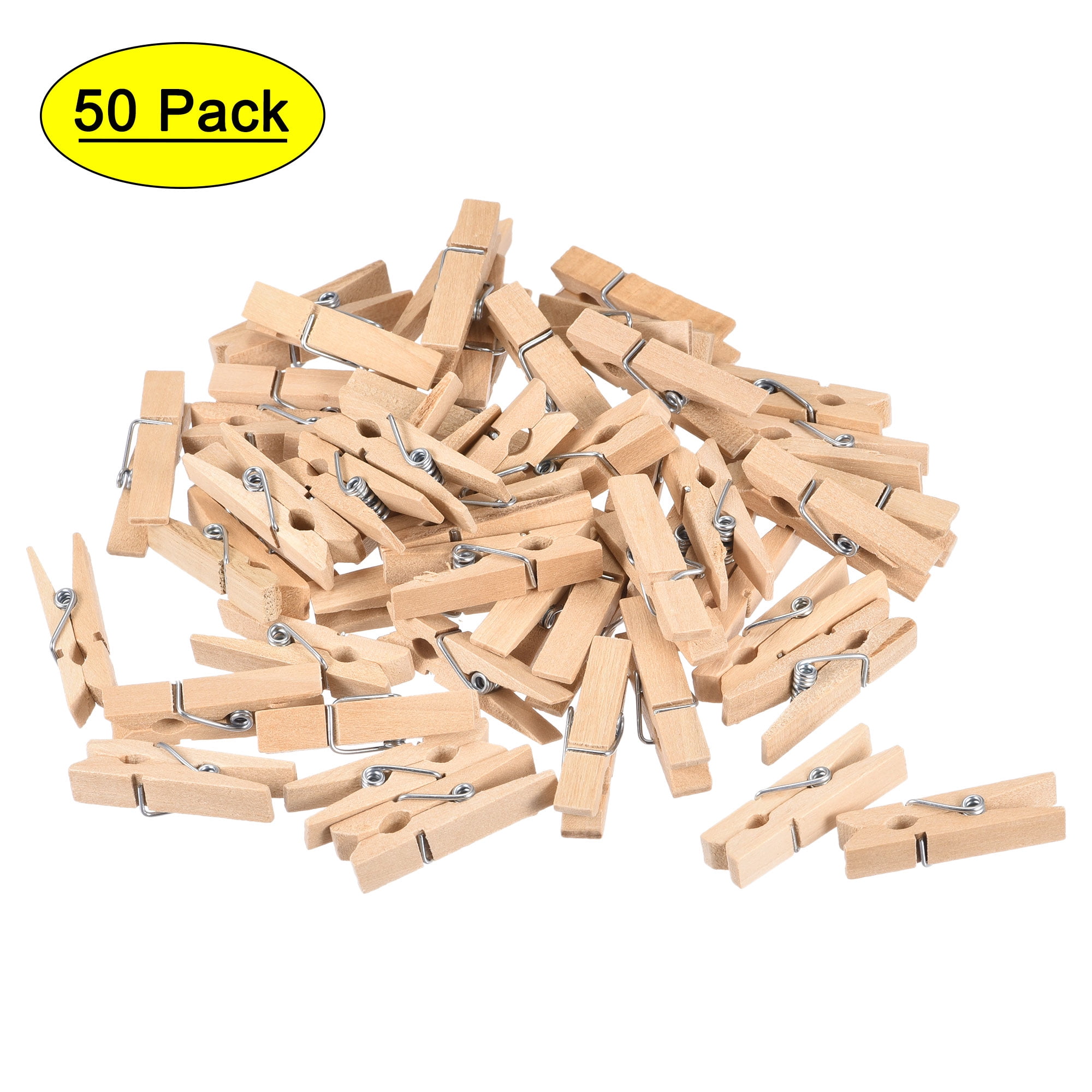Red 100 Colored Wooden Large Pegs Clothespins Craft Photo Clips with 20 meters Jute Twine for Craft Rustic Decoration