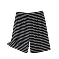 thumbnail image 2 of BUIGTTKLOP Plus Size Pajamas Shorts for Women High Waisted Sleep Bottoms Striped Wide Leg Lounge Shorts, 2 of 6