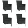 thumbnail image 2 of vidaXL 5 Piece Garden Dining Set with Cushions Black Poly Rattan, 2 of 5