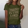 thumbnail image 2 of T-Shirt d'Été Mode Décontractée Art Lettre Imprimée Couleur Unie Col Rond Manches Courtes pour Femmes, 2 of 5