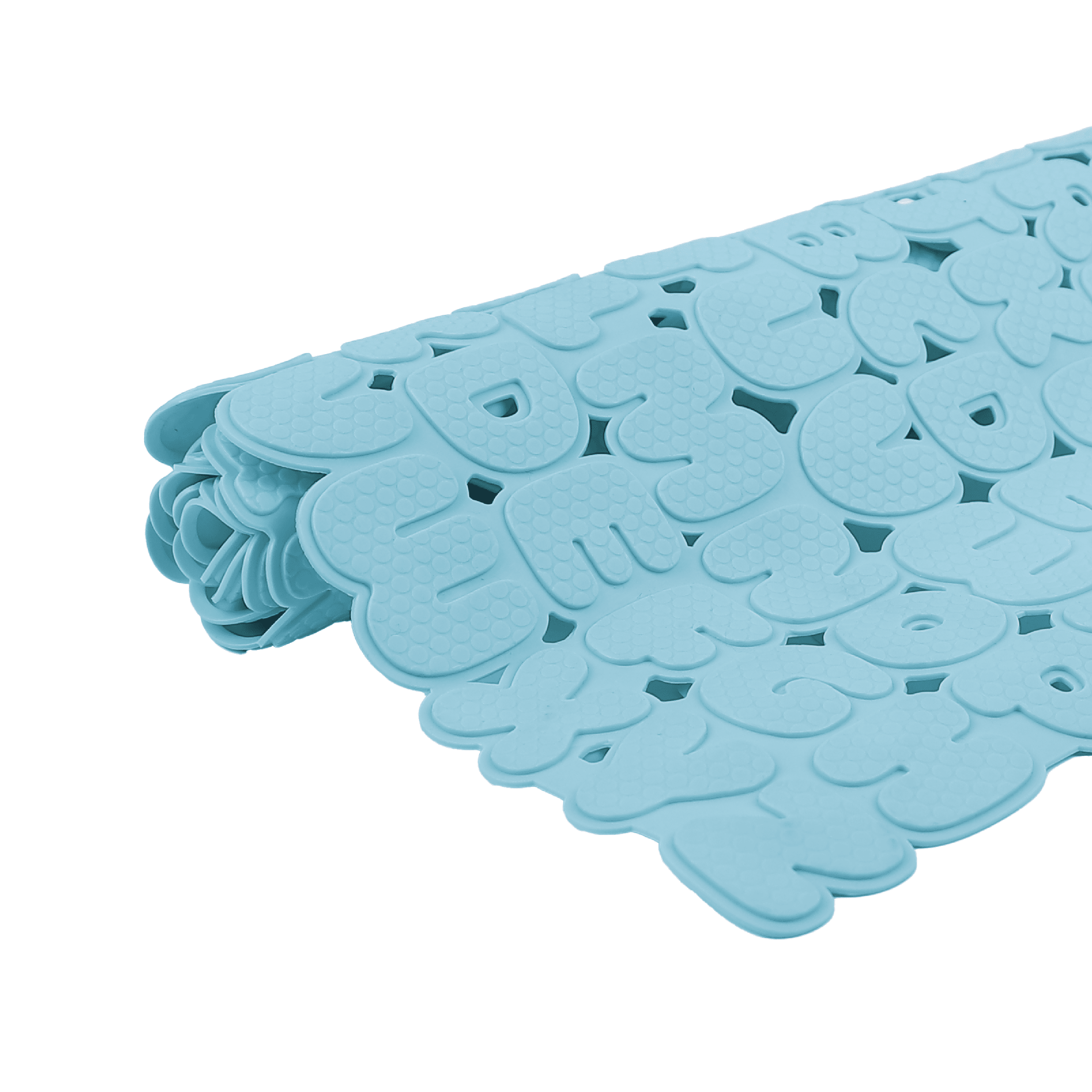 Mainstays ABC Rubber Bathtub Mat, Blue, 15" x 27", 100% GRS Material
